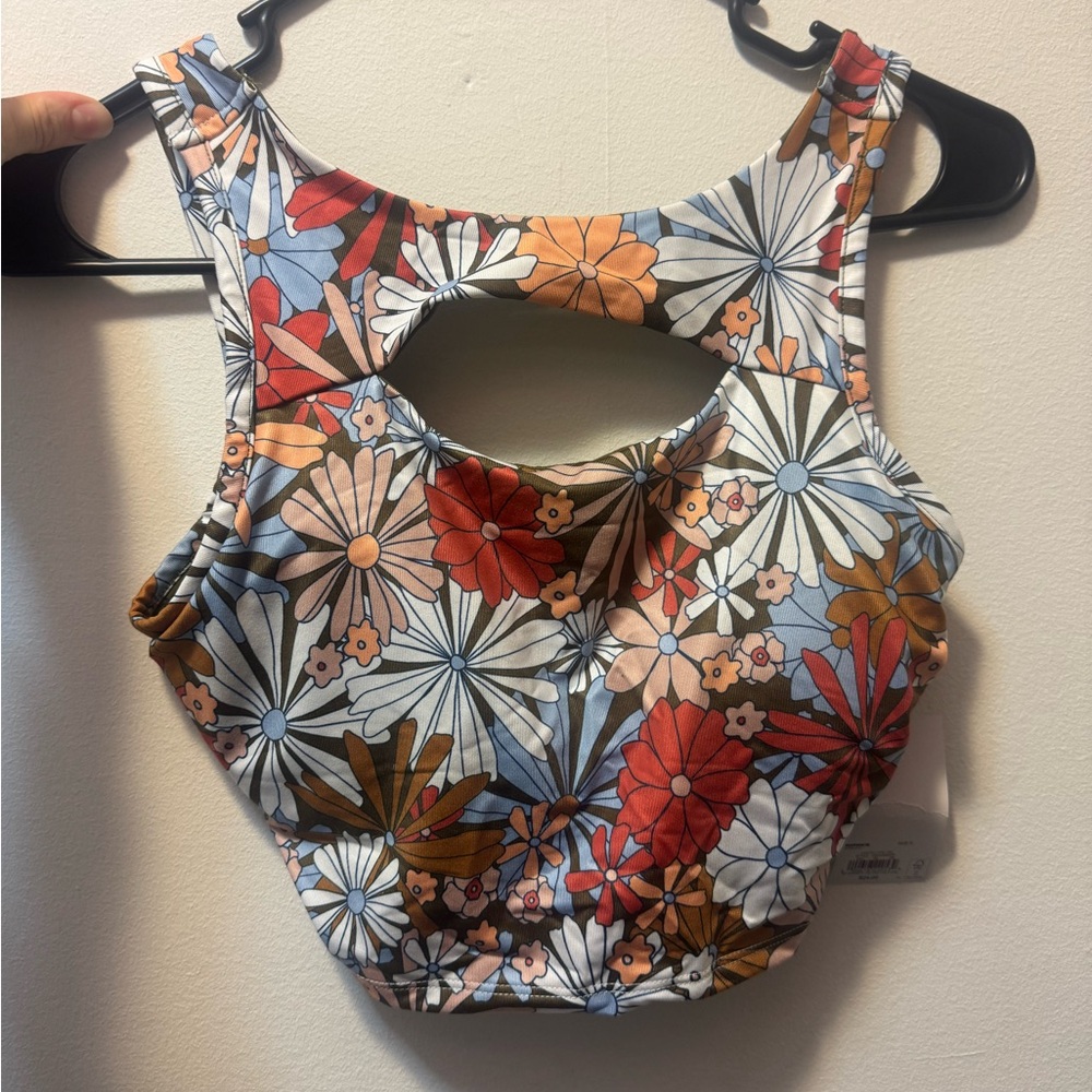 Flower Print Crop Top with padding